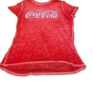 Coca-Cola Vintage Graphic T-Shirt Women’s Size XL Red Short Sleeve Sheer